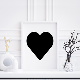 Kalp 20X30 Beyaz Çerçeve