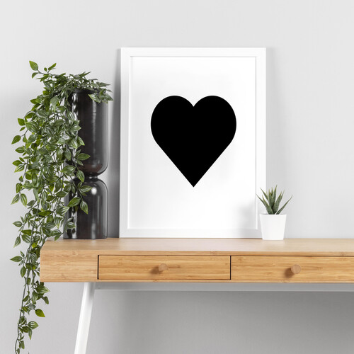 Kalp 20X30 Beyaz Çerçeve