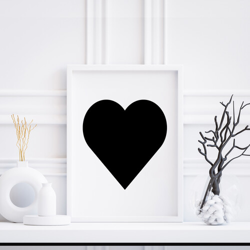 Kalp 20X30 Beyaz Çerçeve