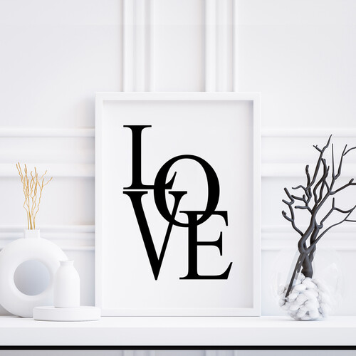 Love Beyaz Çerçeve
