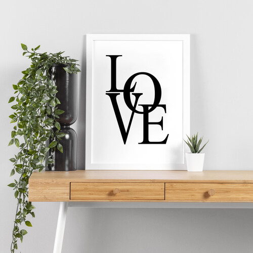 Love Beyaz Çerçeve