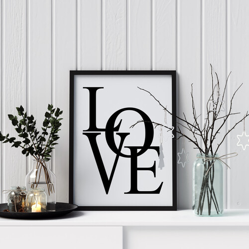 Love Siyah Çerçeve