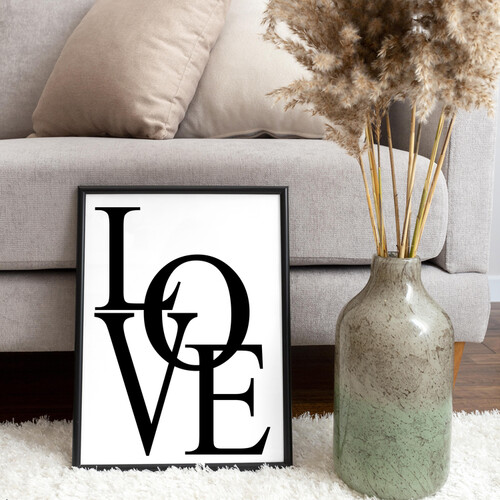 Love Siyah Çerçeve